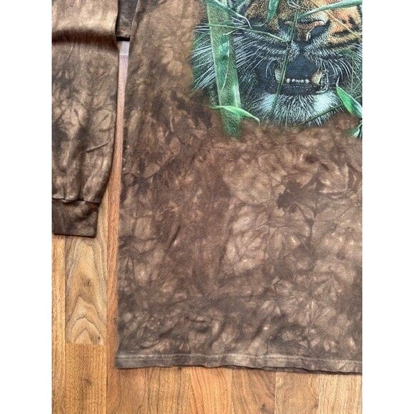The Mountain Hungry Eyes Long Sleeve T Shirt Mens 2XL Brown Tiger Tie Dye EUC - Picture 4 of 9